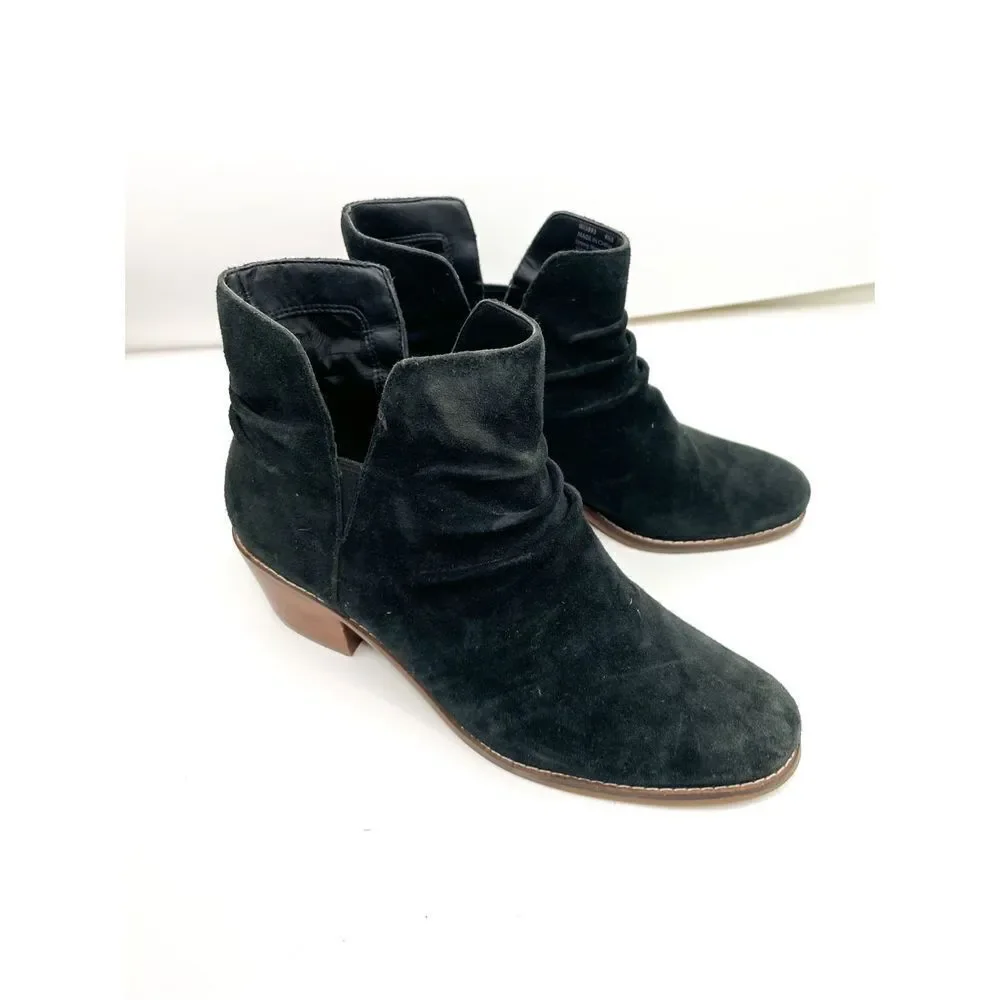 Cole Haan Alayna black suede bootie boots‎ slouch western flair